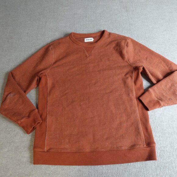 Taylor Stitch Sweatshirt 40 Orange Speckled Organic Cotton Gusseted - Picture 1 of 12
